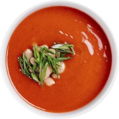 Крем-суп из сладкого перца и белой фасоли