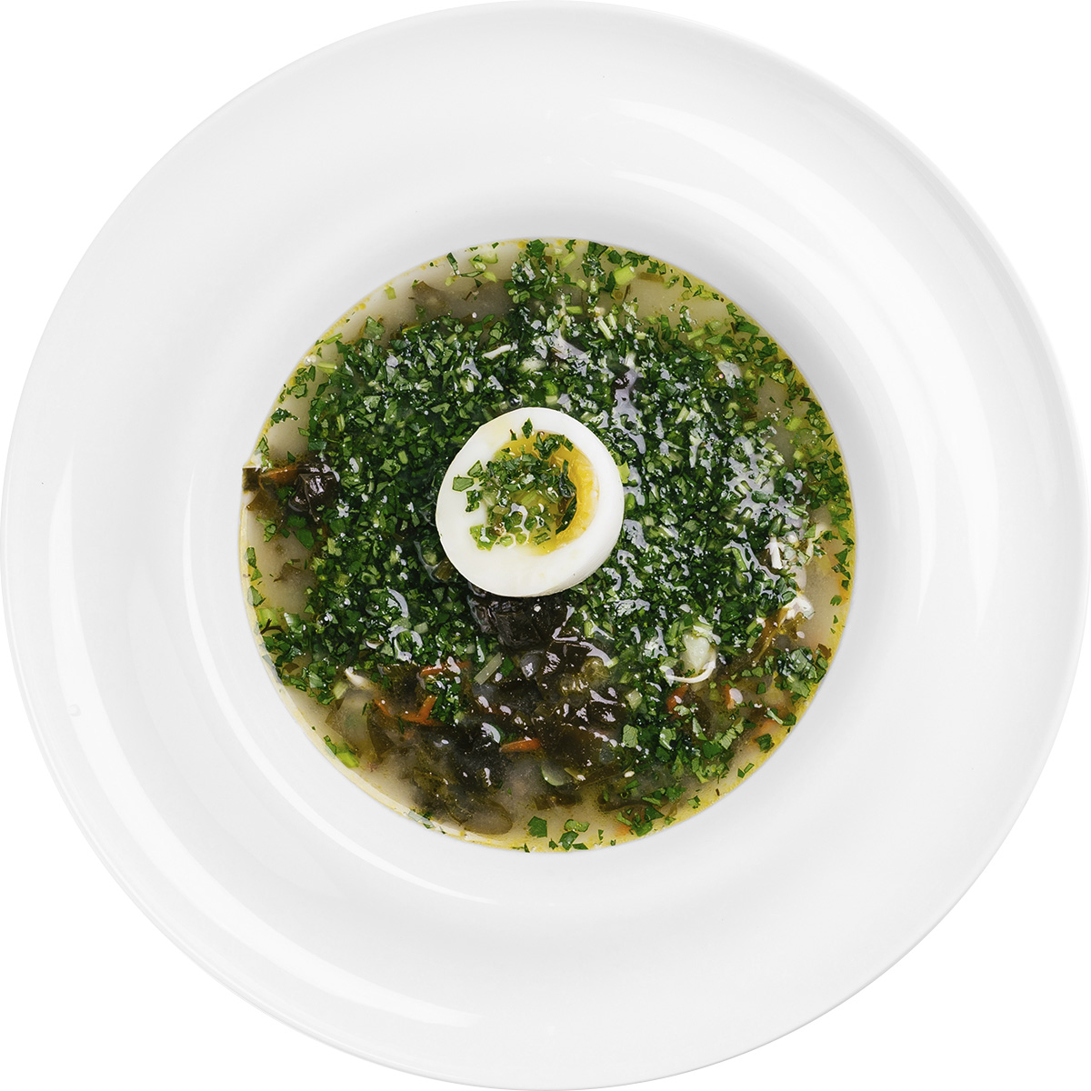 Борщ зелёный с яйцом